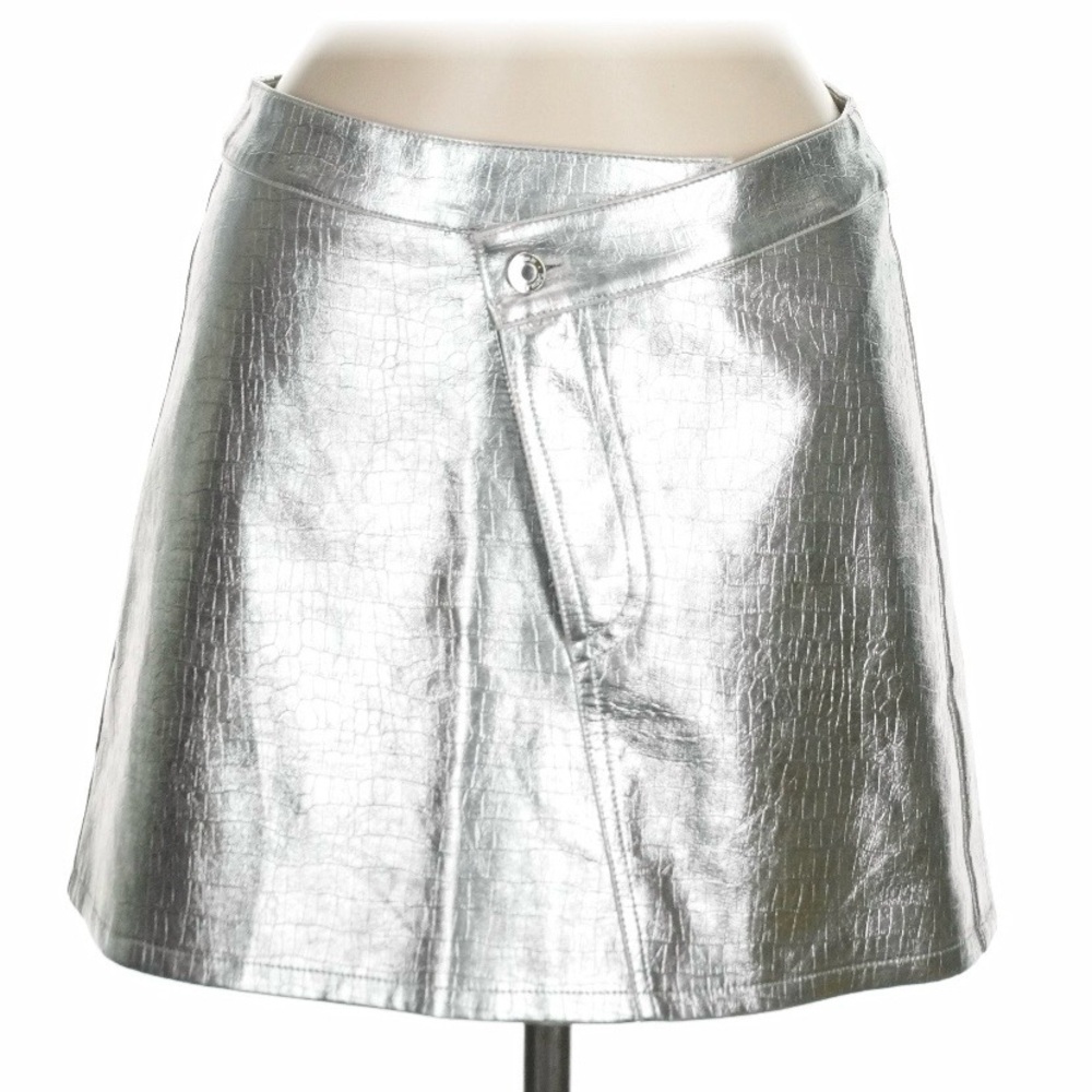 Torn by Ronny Kobo Metallic Alligator mini skirt